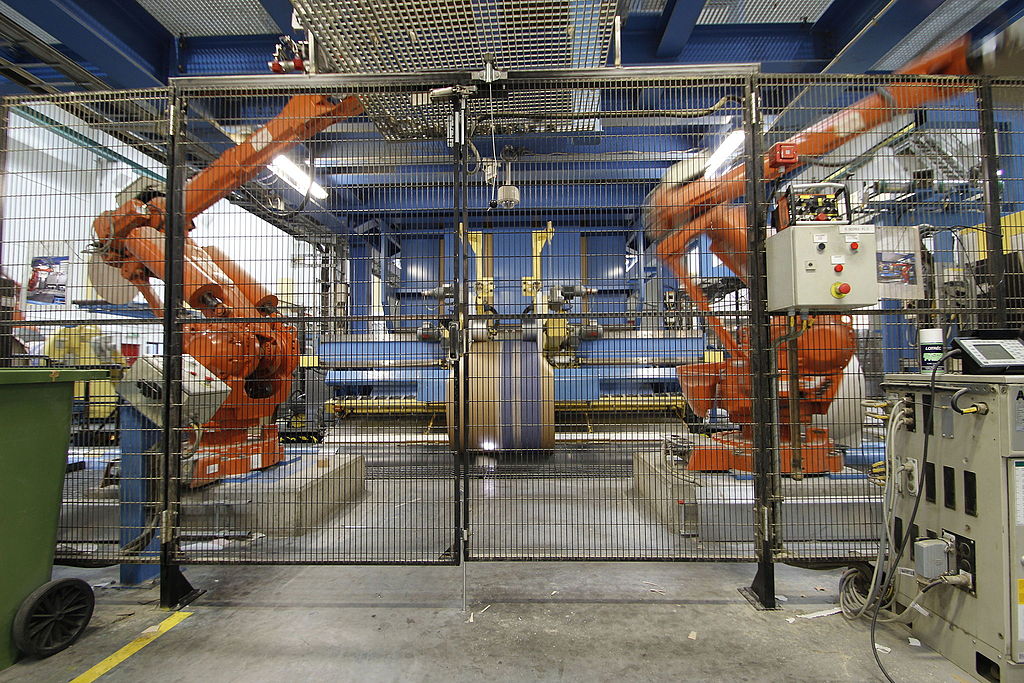 Industrial Robots in Cage
