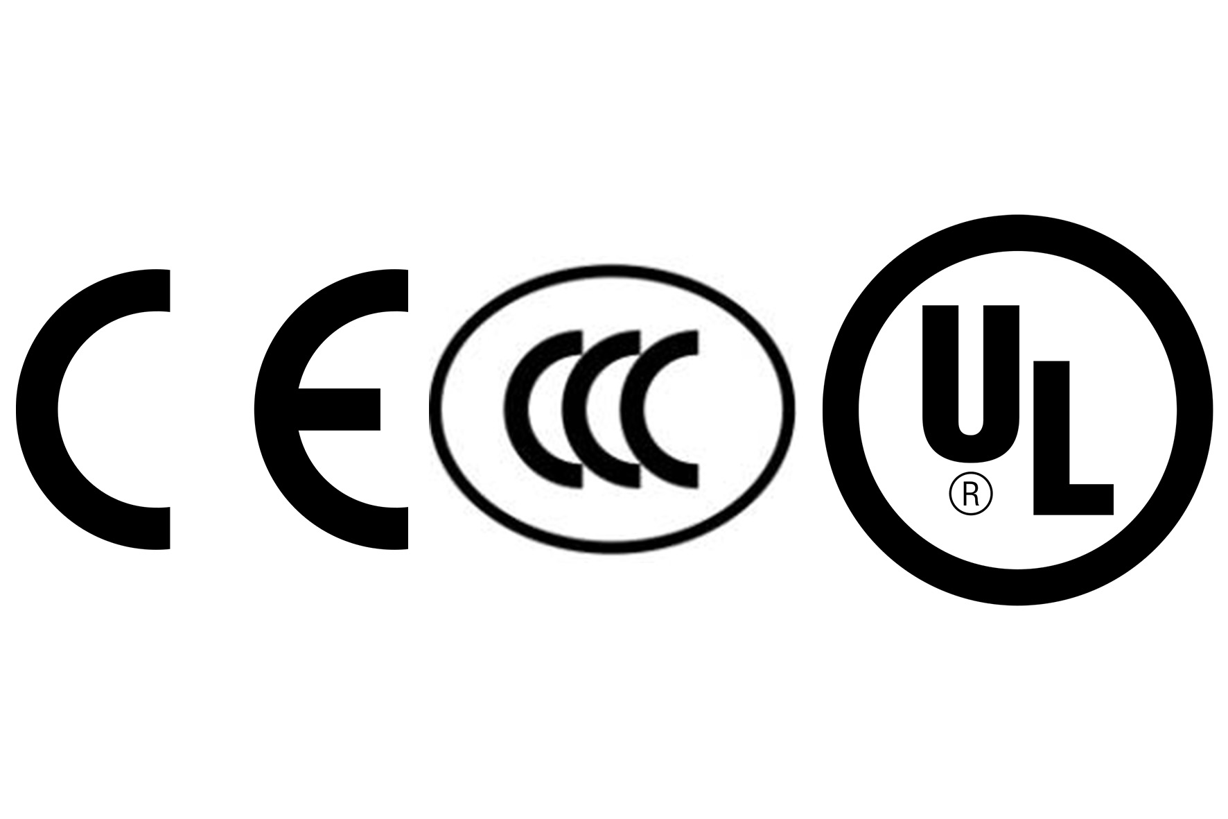 CE mark, CCC mark, UL mark